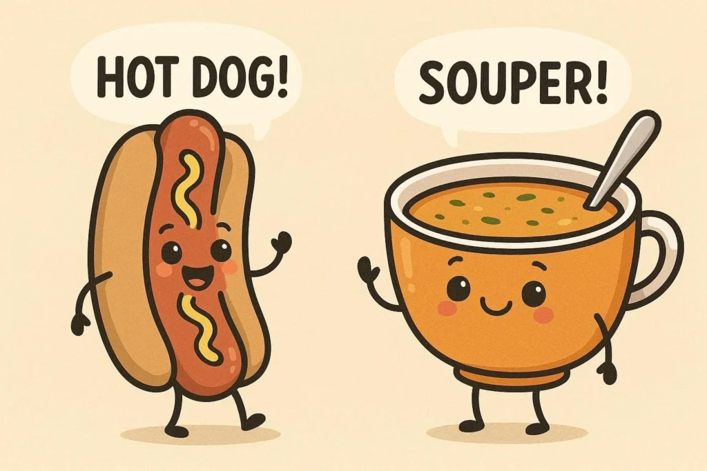 hot dog and soup puns