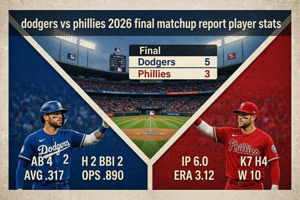 COMPLETE DODGERS PLAYER STATS vs. PHILLIES (2026)
