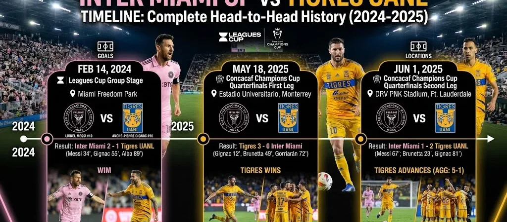Inter Miami vs Tigres UANL Timeline: Complete Head-to-Head History (2024-2025)