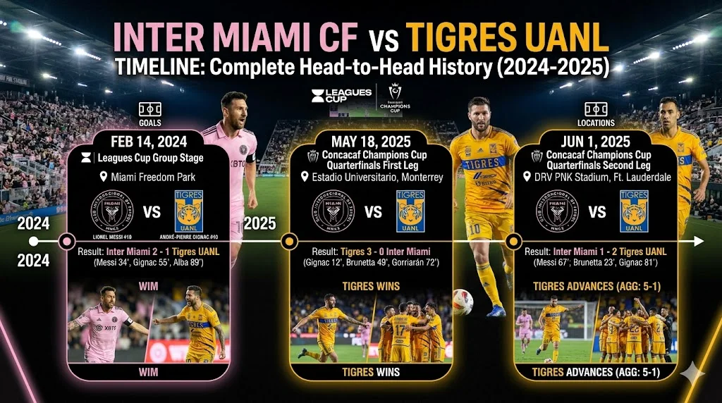 Inter Miami vs Tigres UANL Timeline