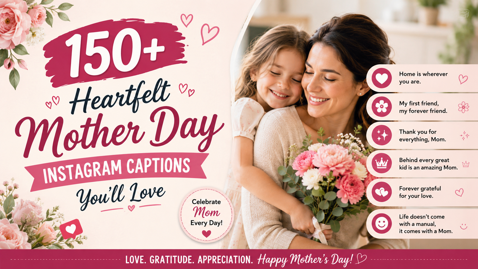 150+ Heartfelt “Mother Day Instagram Captions” You’ll Love